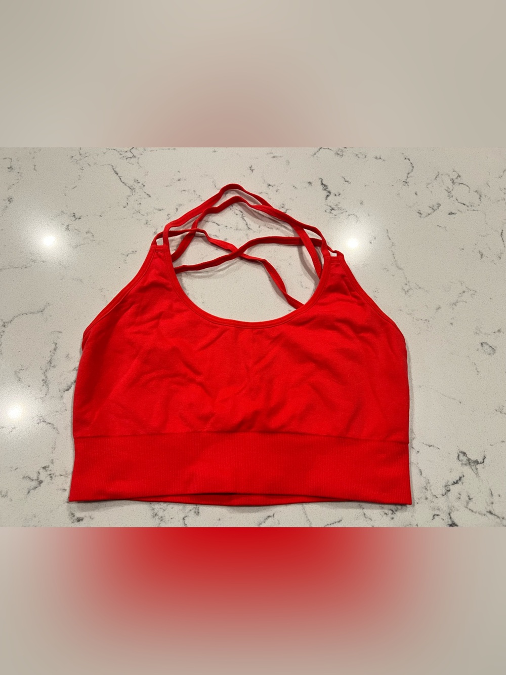NVGTN Red Strappy Sports Bra Crop Top